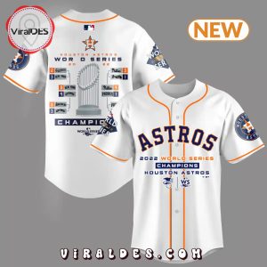 Houston Astros Champions World Series 2022 Golden Era White Jersey