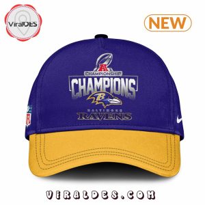 Baltimore Ravens 2023 AFC Conference Navy T-Shirt, Cap