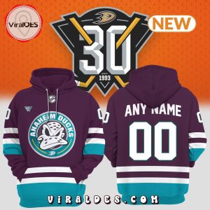 Custom Anaheim Ducks 30th Anniversary Memories Version Hoodie