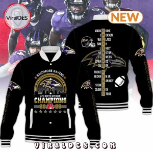 Baltimore Ravens NFL Champions AFC 2023 Black Baseball Jacket