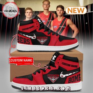 Custom AFL Essendon Bombers FC Air Jordan 1 Hightop Sneakers