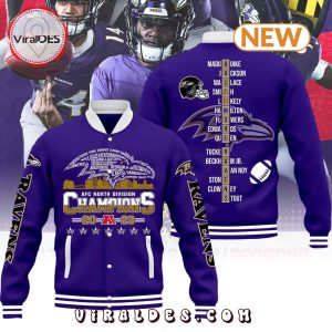 Baltimore Ravens 2023 Champions AFC Purple Baseball Jacket