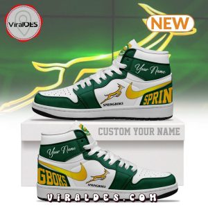 Custom Name Springboks Rugby Union Air Jordan 1 HighTop Shoes