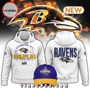 Baltimore Ravens Specialized AFC Conference White Hoodie, Jogger, Cap