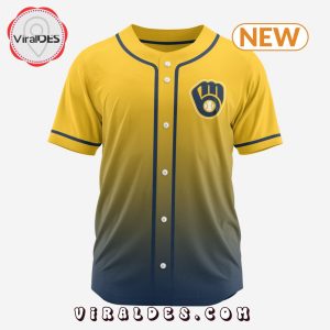 MLB Milwaukee Brewers Personalized Gradient Design Baseball Jersey