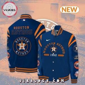 MLB Houston Astros Baseball Team Navy Baseball Jacket