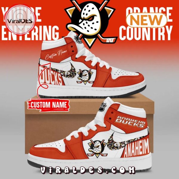 Anaheim Ducks Orange Country Air Jordan 1 HighTop Sneaker