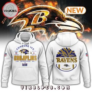 Introducing the Baltimore Ravens 2023 AFC Conference White Hoodie, Jogger, Cap