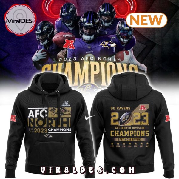 Baltimore Ravens AFC North 2023 Champions Hoodie, Jogger, Cap