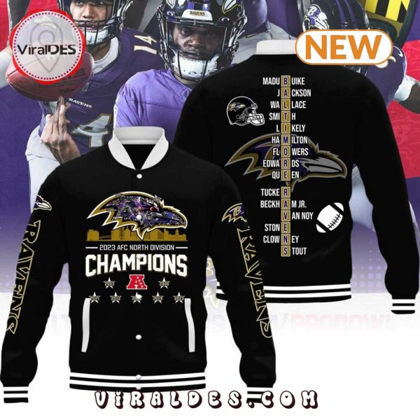 Baltimore Ravens NFL Champions Luxury Black Baseball Jacket