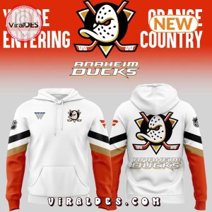 Anaheim Ducks Orange Country Hockey White Hoodie, Jogger, Cap