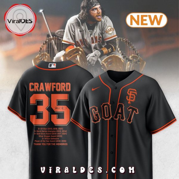 Brandon Crawford Thank You For The Memories Black Baseball Jersey