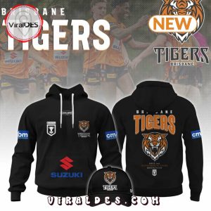 Introducing the Brisbane Tigers Rugby League 2024 Black Hoodie, Jogger, Cap