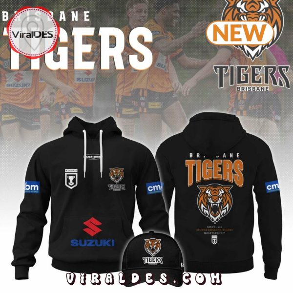 Brisbane Tigers Rugby League 2024 Black Hoodie, Jogger, Cap