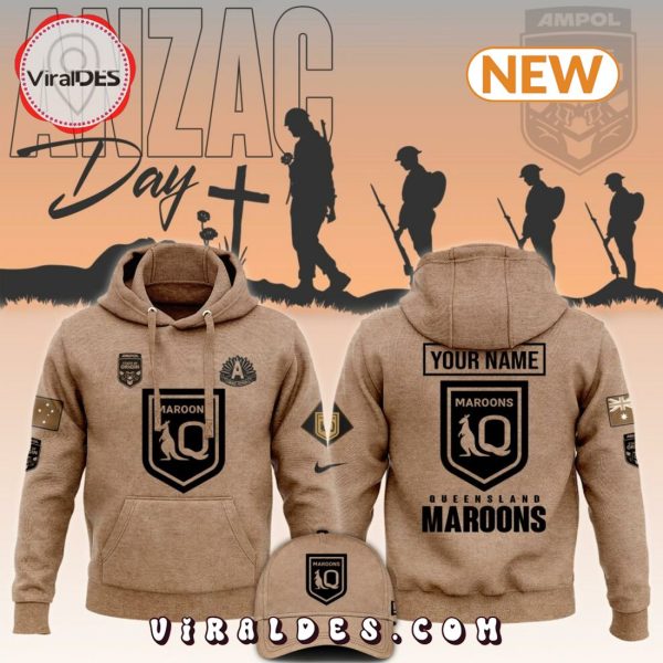 Custom Queensland Maroons Anzac Day Hoodie, Jogger, Cap