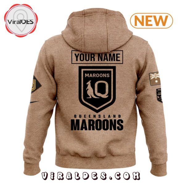 Custom Queensland Maroons Anzac Day Hoodie, Jogger, Cap