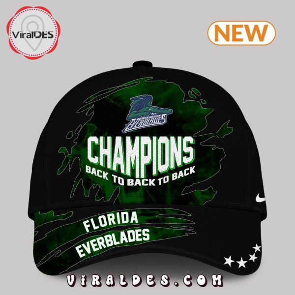 Florida Everblades 4Times Back To Back Champion Hoodie, Cap