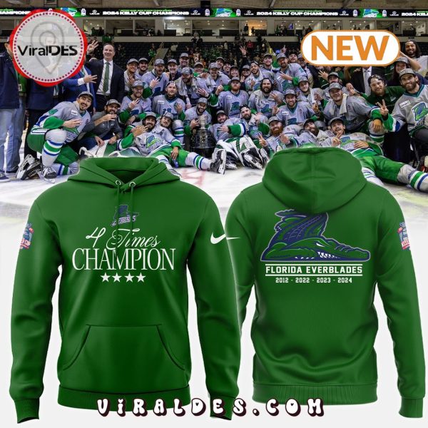 Florida Everblades Green 4Times Champion Hoodie, Jogger, Cap