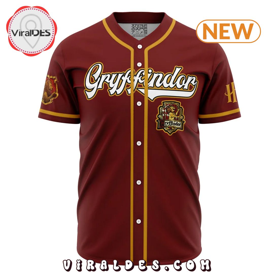 Gryffindor House Harry Potter Baseball Jersey Viraldes Store