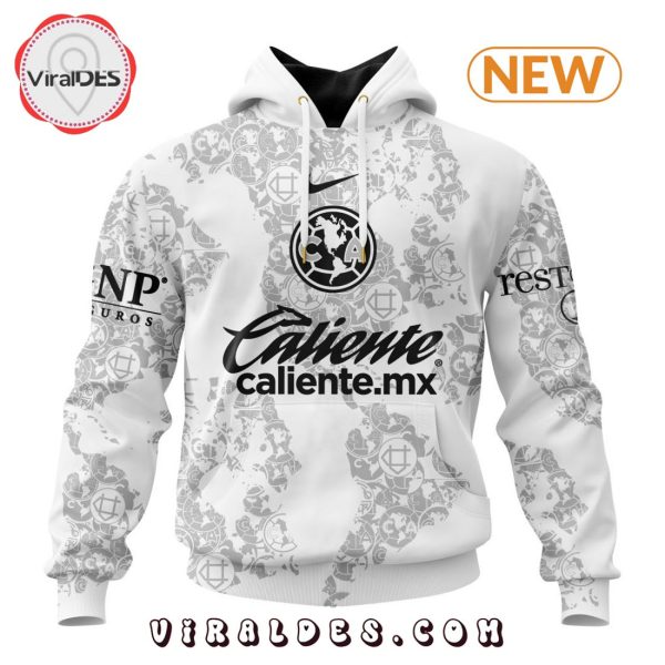 LIGA MX Club America Personalized 2024-2025 White Design Kits Hoodie