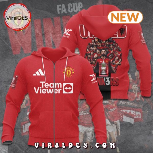 Manchester United 2024 Champions Team Red Hoodie