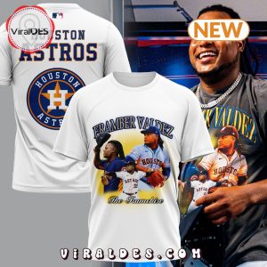 Men's Framber Valdez MLB Houston Astros White T-Shirt, Cap