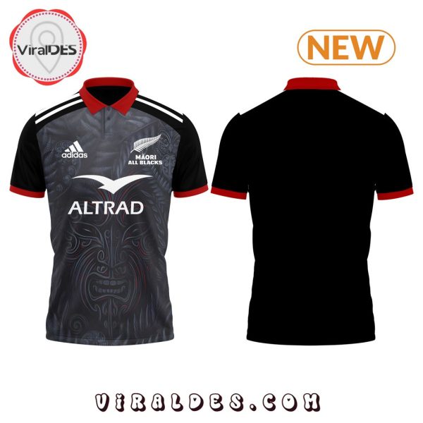 Men’s Maori All Blacks 2024 25 Home Jersey Polo Shirt