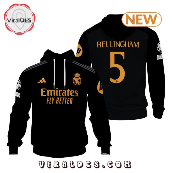 Men’s Real Madrid Bellingham 24 25 Home Black Hoodie