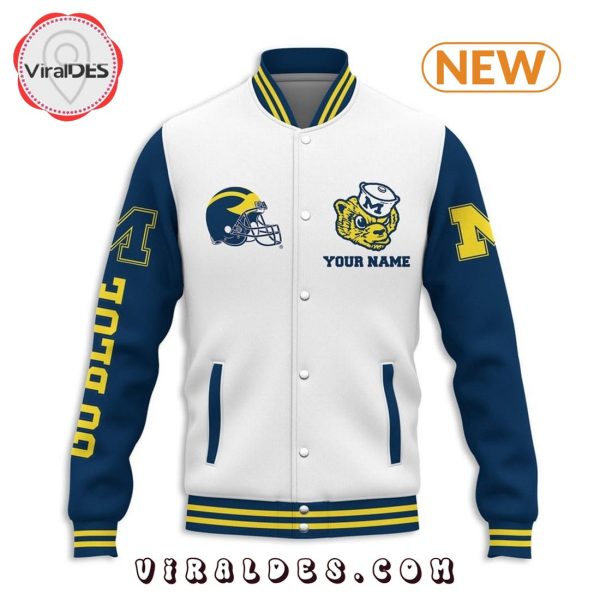 Michigan Wolverines 2023 National Champions White Baseball Jacket