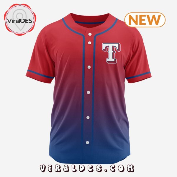 MLB Texas Rangers Personalized Gradient Design Baseball Jersey