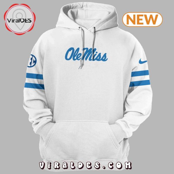 NCAA Ole Miss Rebels White & Powder Blue Season Hoodie, Jogger, Cap