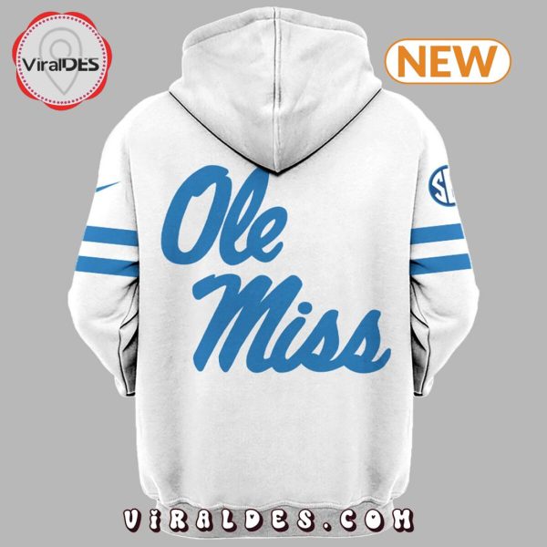 NCAA Ole Miss Rebels White & Powder Blue Season Hoodie, Jogger, Cap