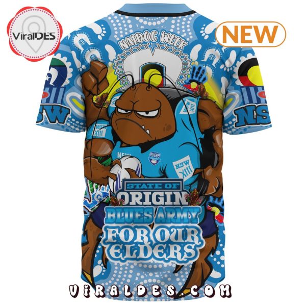 New South Wales Blues Army Tough Fan Rugby For Life Baseball Jersey