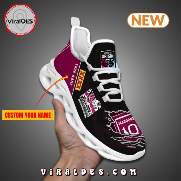 NRL Queensland Maroons Custom Name 2024 Max Soul Shoes