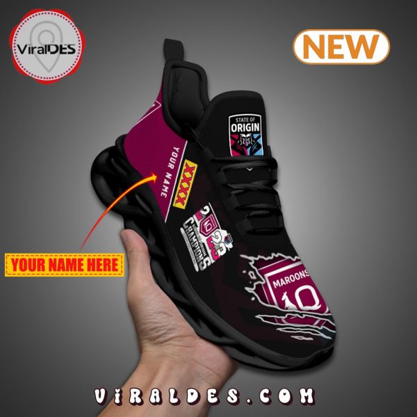 NRL Queensland Maroons Custom Name 2024 Max Soul Shoes