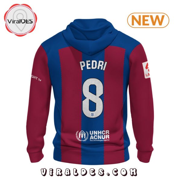 Pedri Barcelona Football Team Navy Hoodie