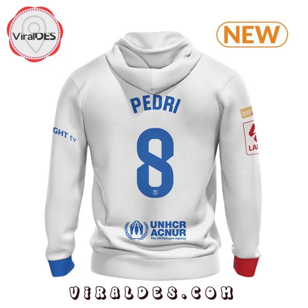 Pedri Barcelona Football Team White Hoodie