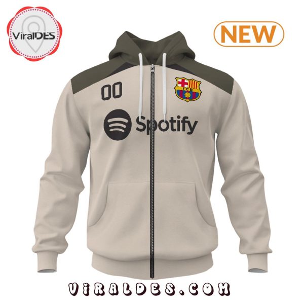 Personalized Barcelona Football Team Grey Hoodie