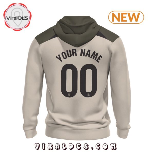 Personalized Barcelona Football Team Grey Hoodie