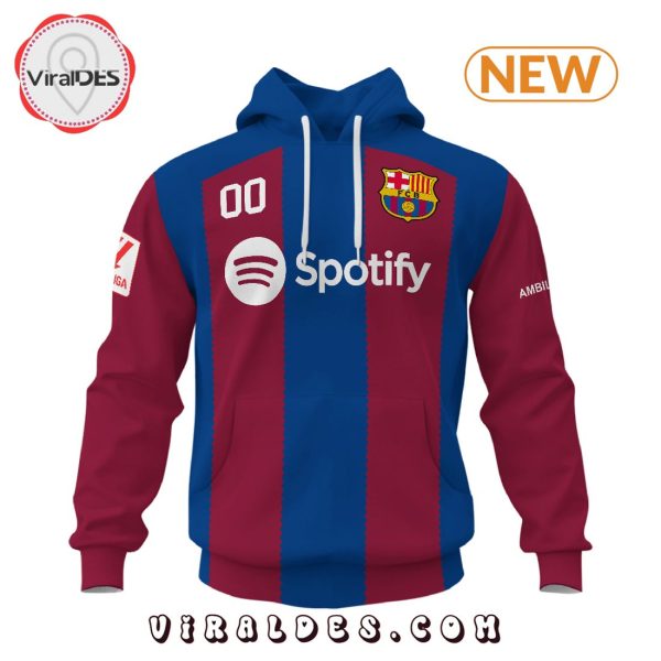 Personalized Barcelona Football Team Navy Hoodie