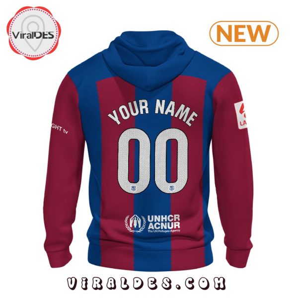 Personalized Barcelona Football Team Navy Hoodie