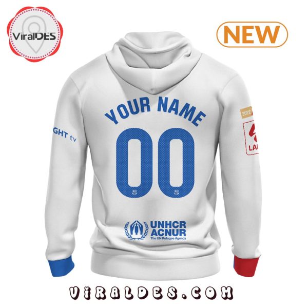 Personalized Barcelona Football Team White Hoodie