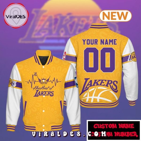 Personalized Los Angeles Lakers NBA Yellow Baseball Jacket