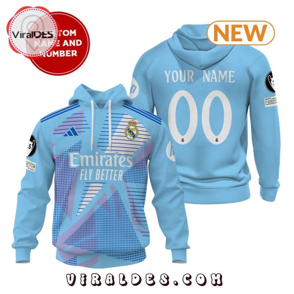 Personalized Real Madrid 24 25 Home Blue Hoodie