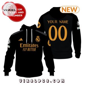 Personalized Real Madrid Premier League Home Black Hoodie