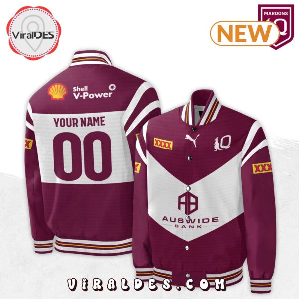 Personalized Specialized NRL Queensland Maroons Baseball Jacket