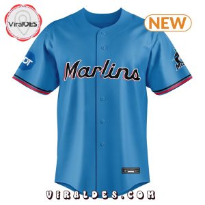 Premium Miami Marlins Custom Blue Baseball Gifts Baseball Jersey