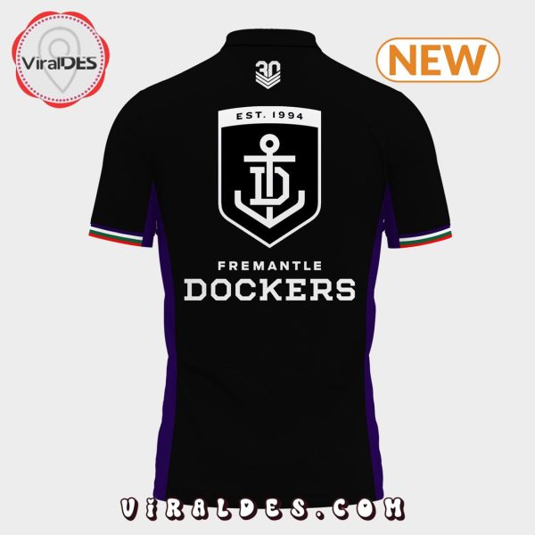 Premium Fremantle Football Club Black Polo Shirt