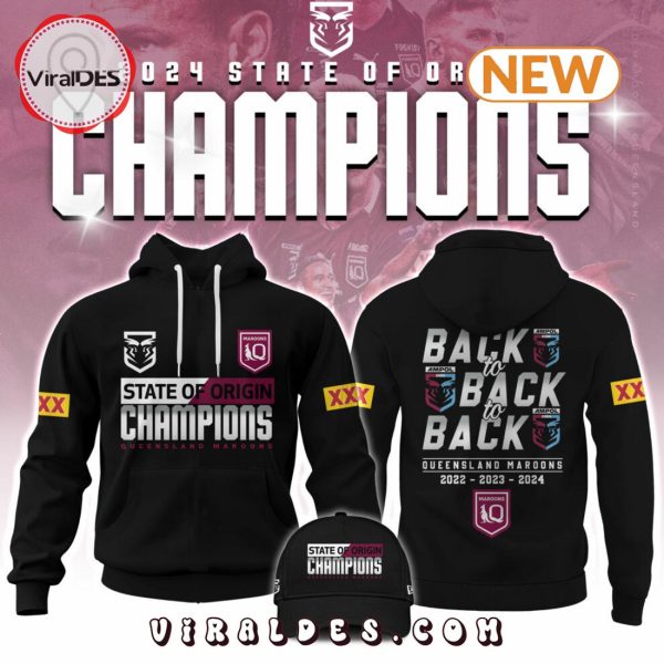 Queensland Maroons 2024 Champions Back To Back Hoodie, Jogger, Cap