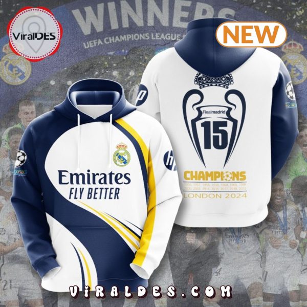 Real Madrid 15th Champion London 2024 Hoodie